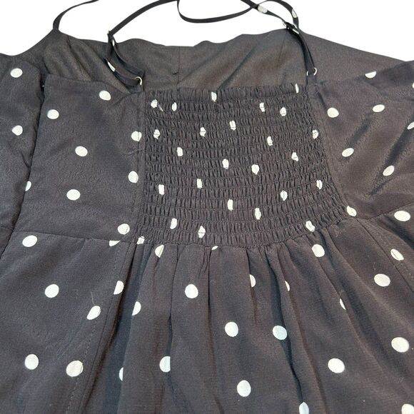 NEW Forever 21 Mini Dress Size Large Black and White Polka Dots Spaghetti Straps - Picture 7 of 9